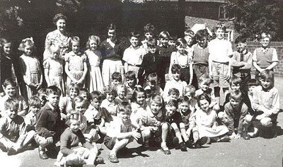 Pupils in the school playground 1958 (approx)